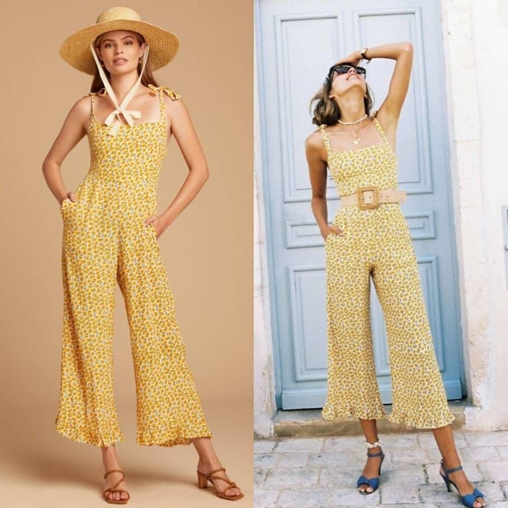 FAITHFULL THE BRAND MARGUERITE FRANKIE JUMPSUIT - FLORAL USA 4 $176